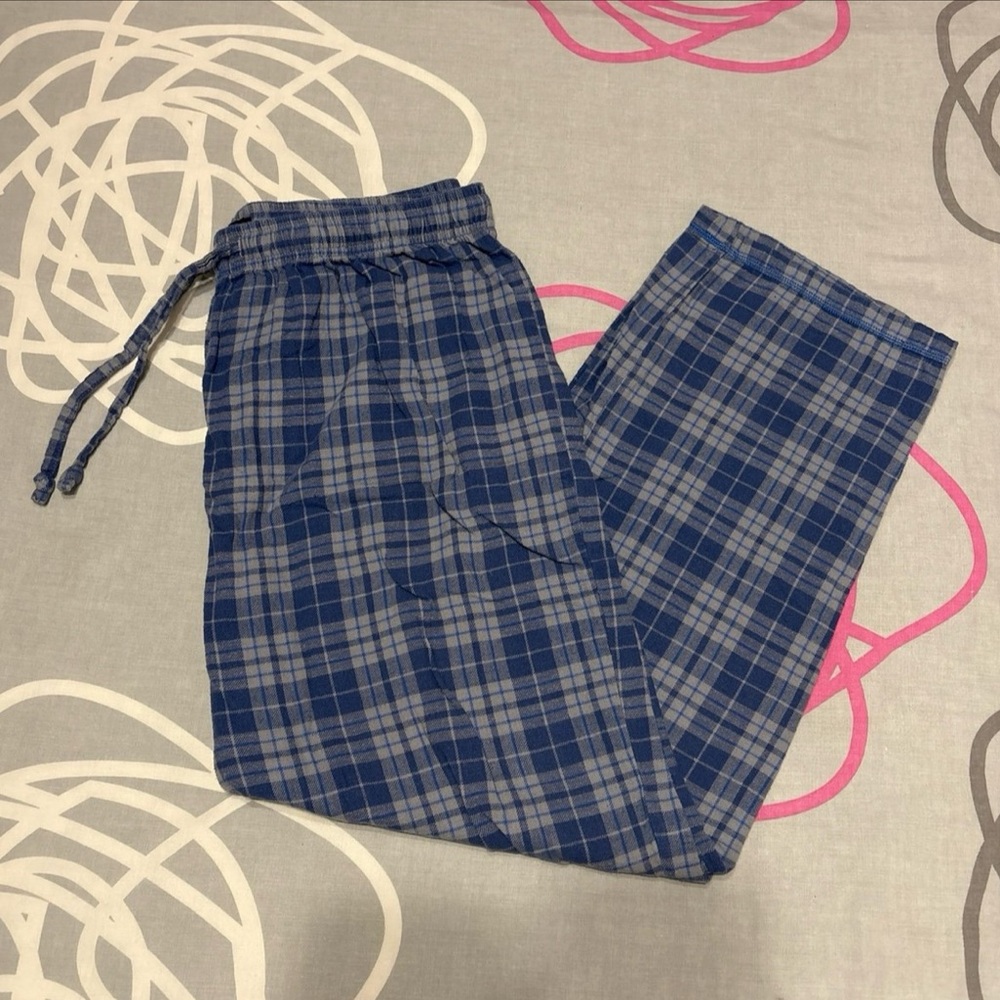 Nautica Blue and Grey Plaid Pajama Pants